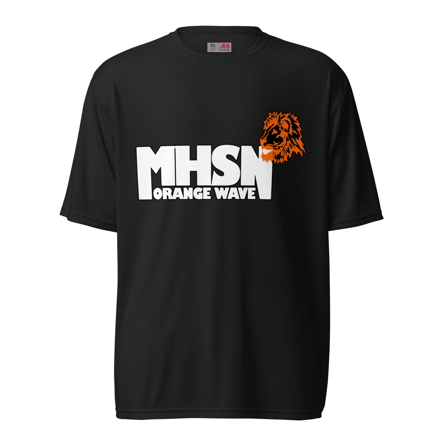 Active | Moisture Wicking Shirt | Orange Wave Marching Band | Crest Logo