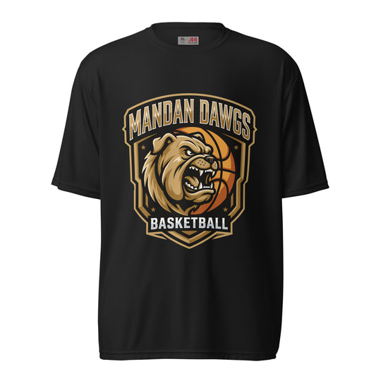Active | Moisture Wicking Shirt | Mandan Dawgs Basketball | Shield Logo