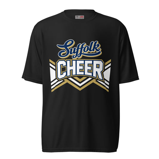Active | Moisture Wicking Shirt | Suffolk University Cheerleading | Vanguard Logo