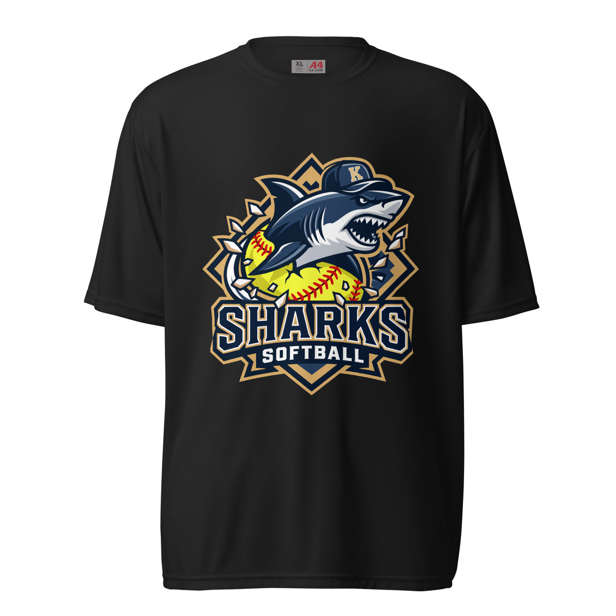 Active | Moisture Wicking Shirt | Sharks Diamond Sports | Crest Logo