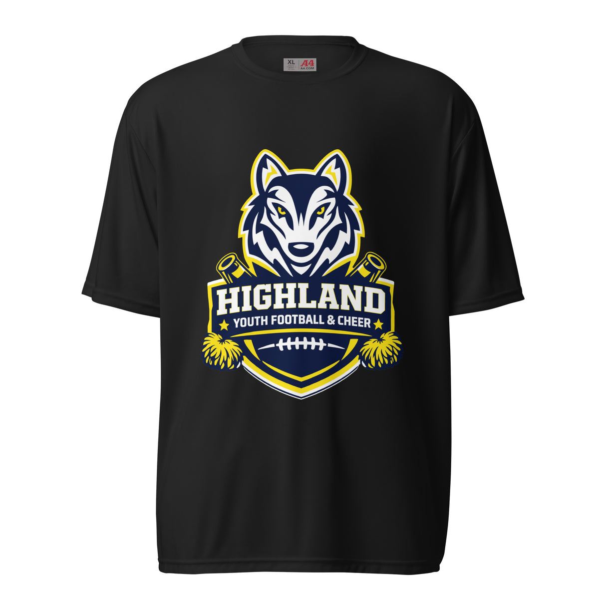 Active | Moisture Wicking Shirt | Highland youth football and cheer | Emblem Logo