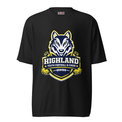Active | Moisture Wicking Shirt | Highland youth football and cheer | Emblem Logo