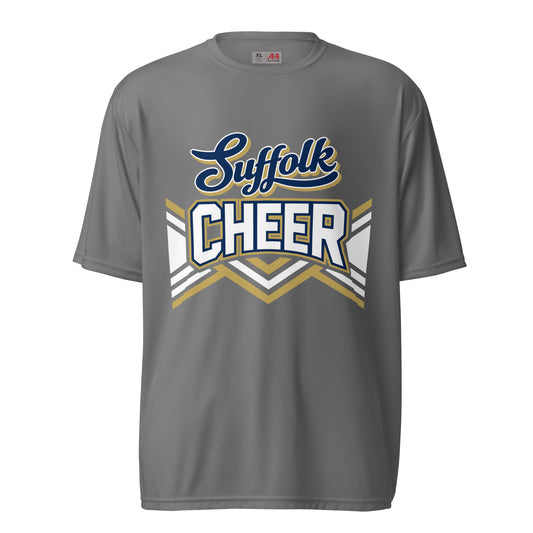 Active | Moisture Wicking Shirt | Suffolk University Cheerleading | Vanguard Logo