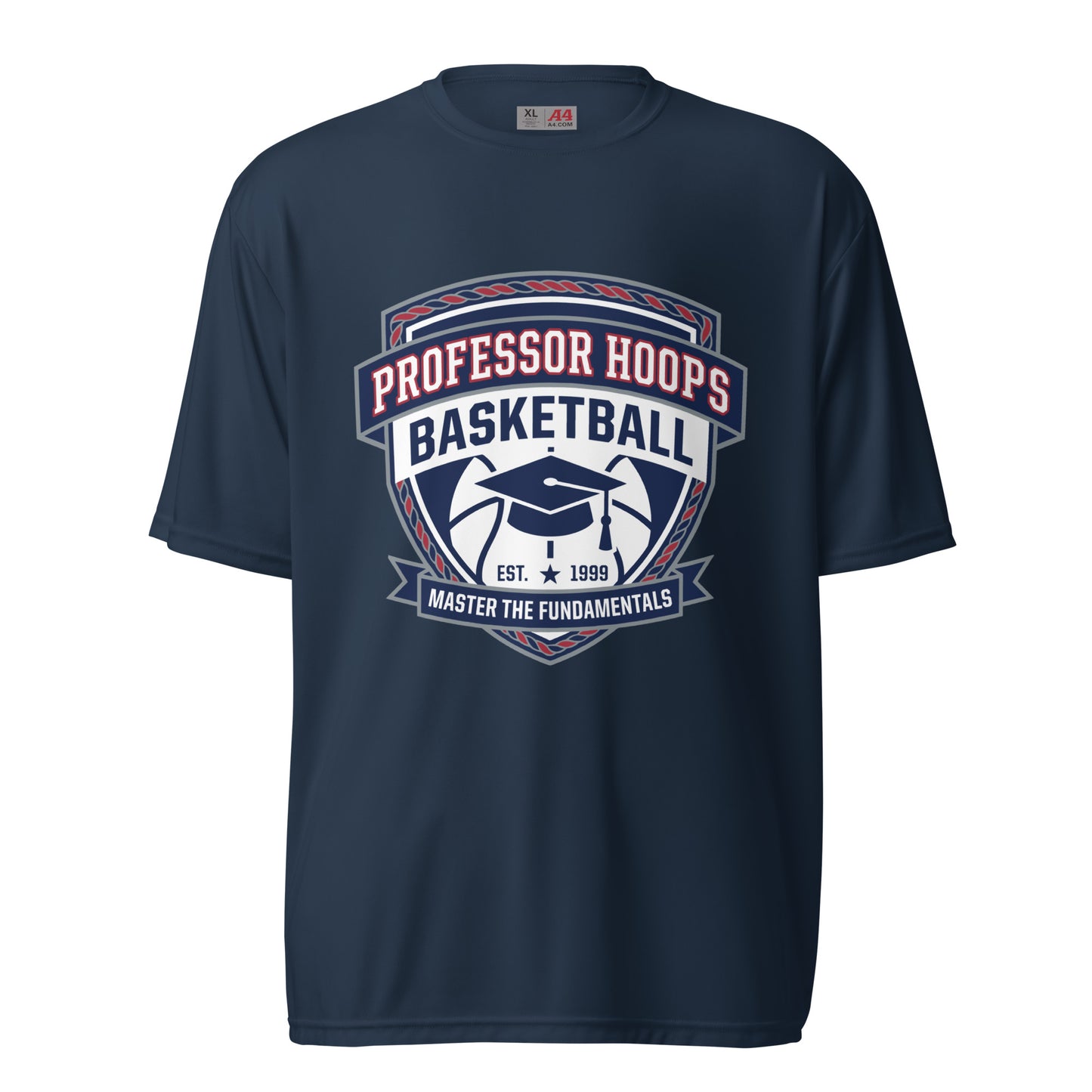 Active | Moisture Wicking Shirt | Professor Hoops Basketball | Crest Logo