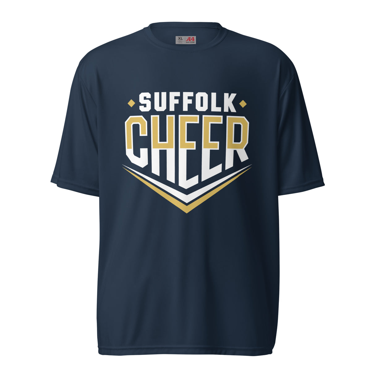 Active | Moisture Wicking Shirt | Suffolk University Cheerleading | Emblem Logo