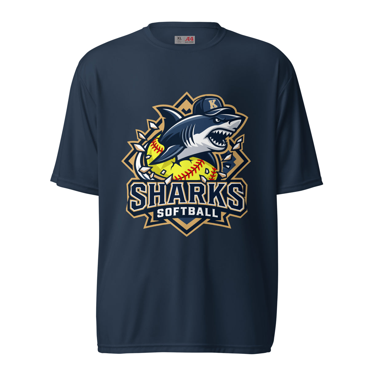 Active | Moisture Wicking Shirt | Sharks Diamond Sports | Crest Logo