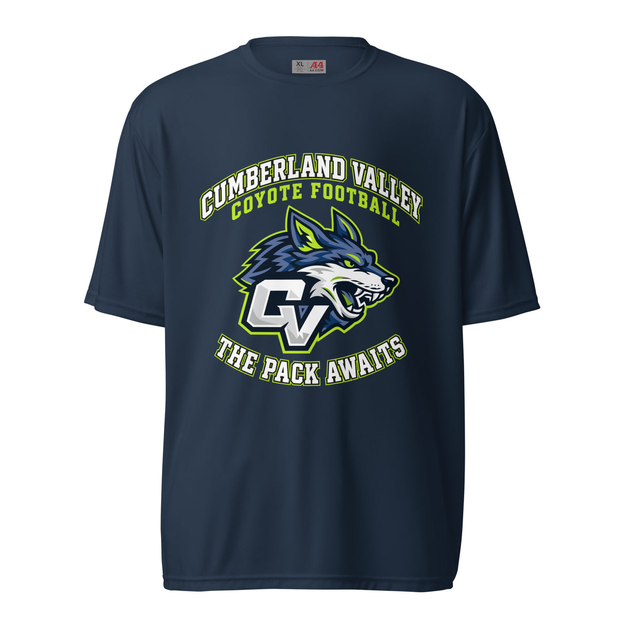 Active | Moisture Wicking Shirt | Cumberland Valley Coyotes Football | Emblem Logo