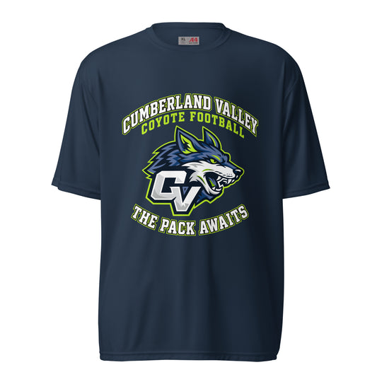 Active | Moisture Wicking Shirt | Cumberland Valley Coyotes Football | Emblem Logo