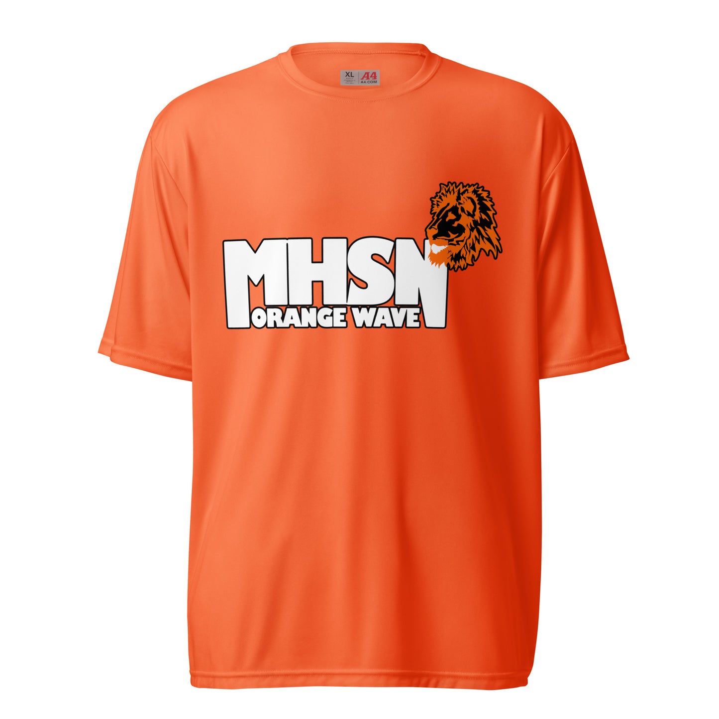 Active | Moisture Wicking Shirt | Orange Wave Marching Band | Crest Logo