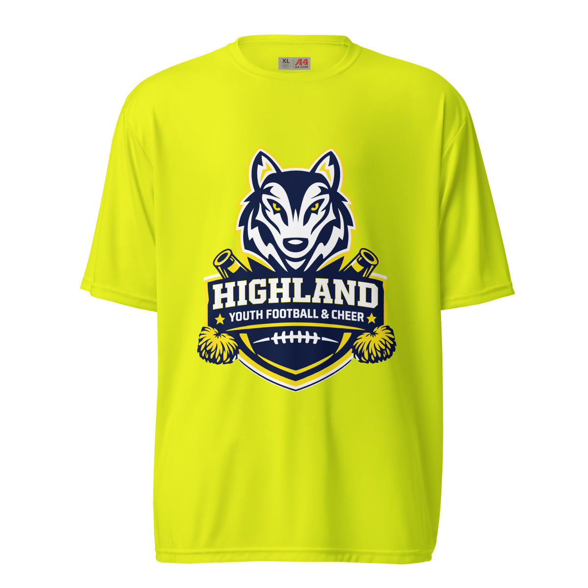 Active | Moisture Wicking Shirt | Highland youth football and cheer | Emblem Logo