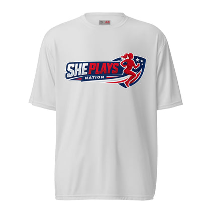 Active | Moisture Wicking Shirt | She Plays Nation | Crest Logo