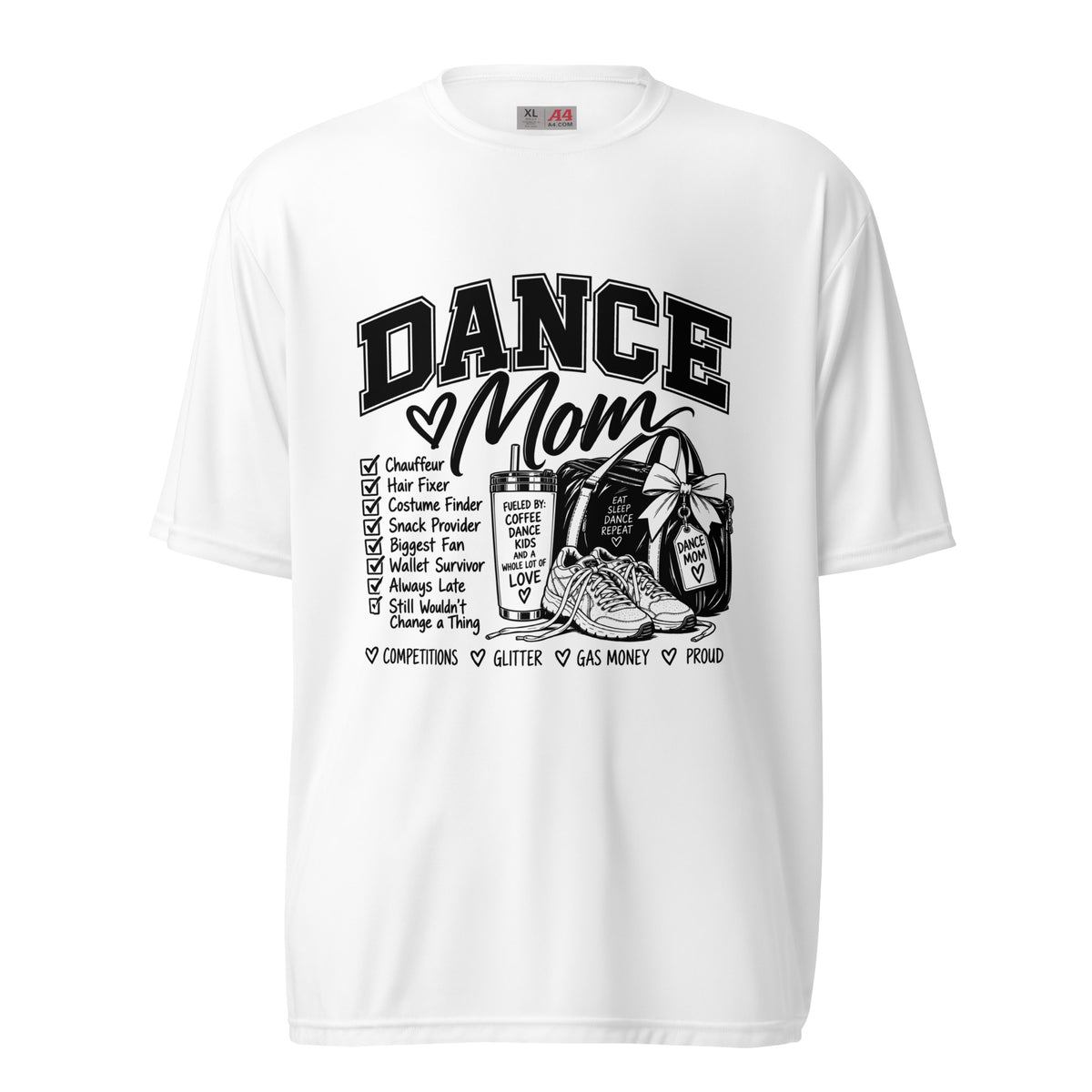 Active | Moisture Wicking Shirt | Dance Life | Mom Crest Logo