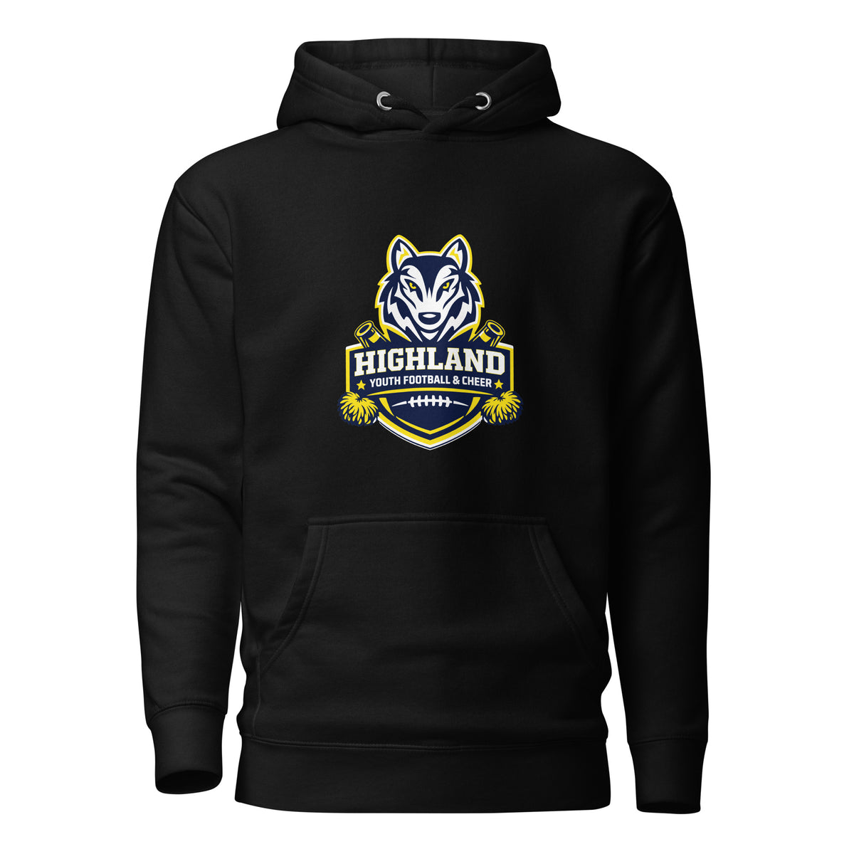 Performance | Hoodie | Highland youth football and cheer | Emblem Logo