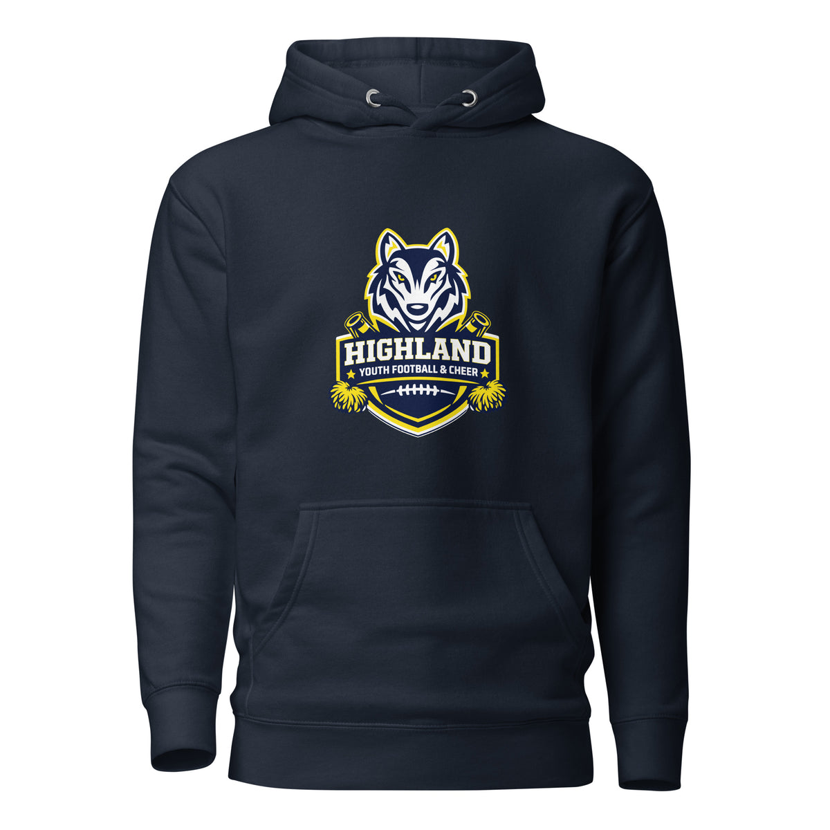 Performance | Hoodie | Highland youth football and cheer | Emblem Logo