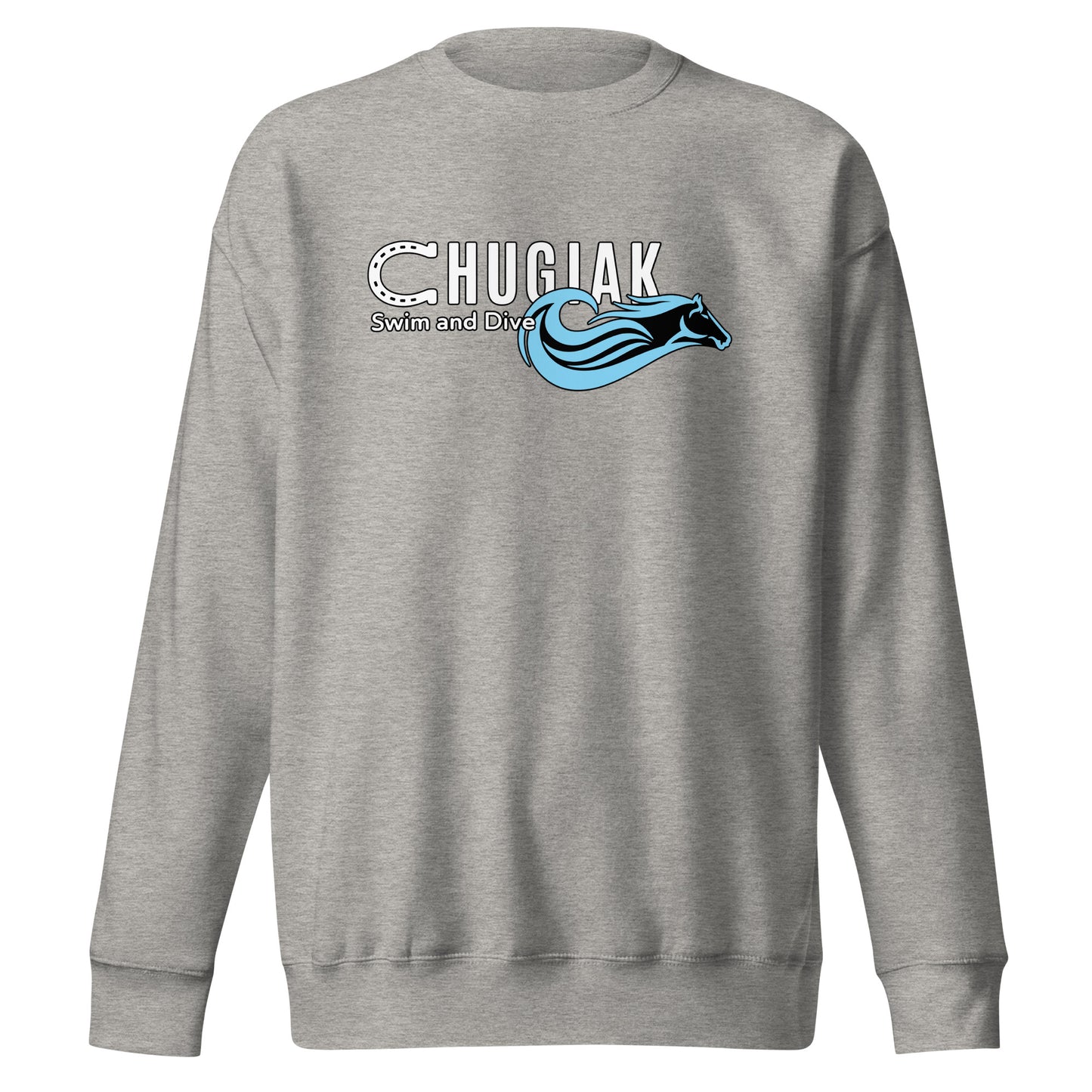Performance | Crewneck | Chugiak Mustang Swim & Dive | Emblem Logo