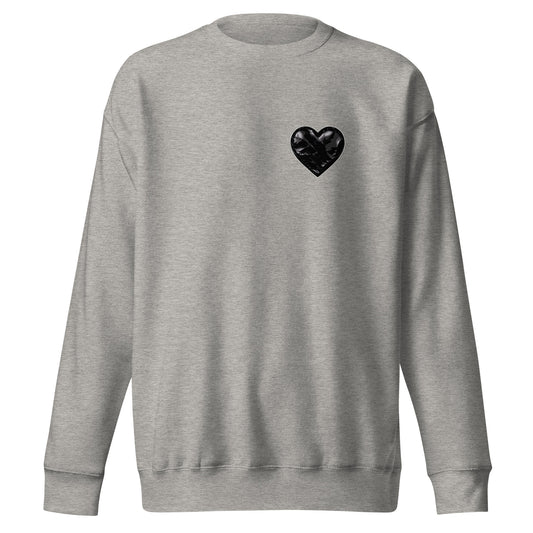 Performance | Crewneck | Obsidian Heartbeat | Heart Crest Logo