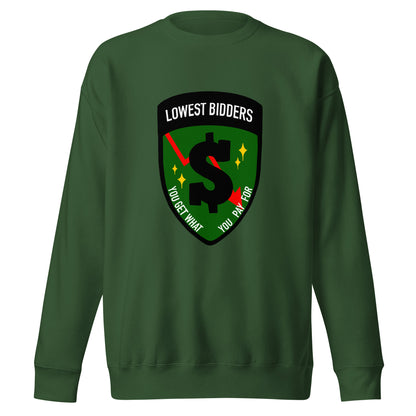 Performance | Crewneck | The Lowest Bidders | Emblem Logo