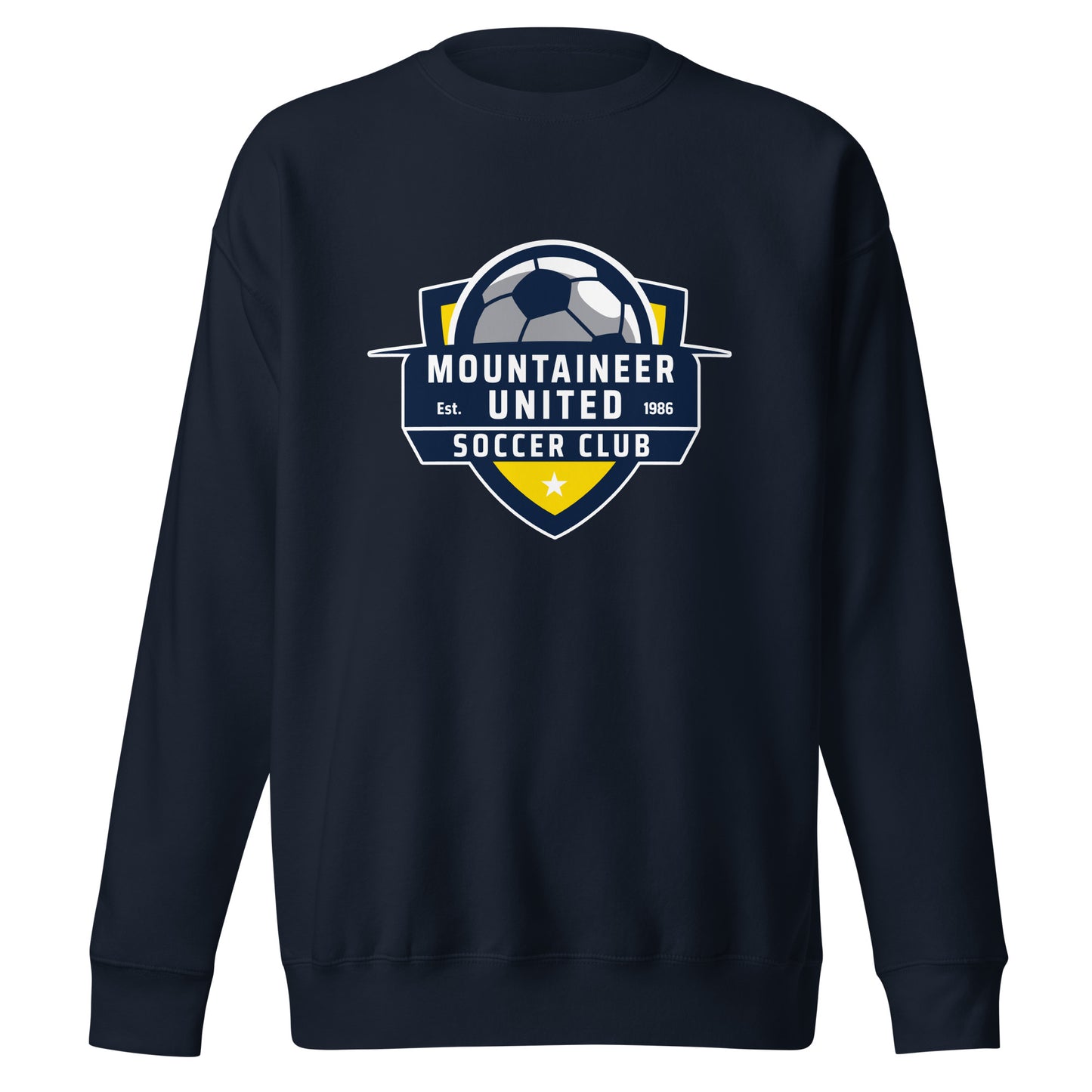 Performance | Crewneck | Mountaineer United Soccer Club | Alpine Crest Logo