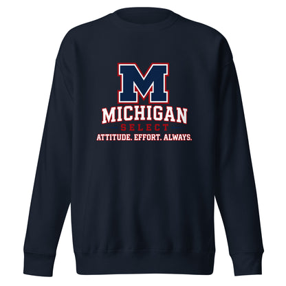 Performance | Crewneck | Michigan Select Baseball | Crest Logo