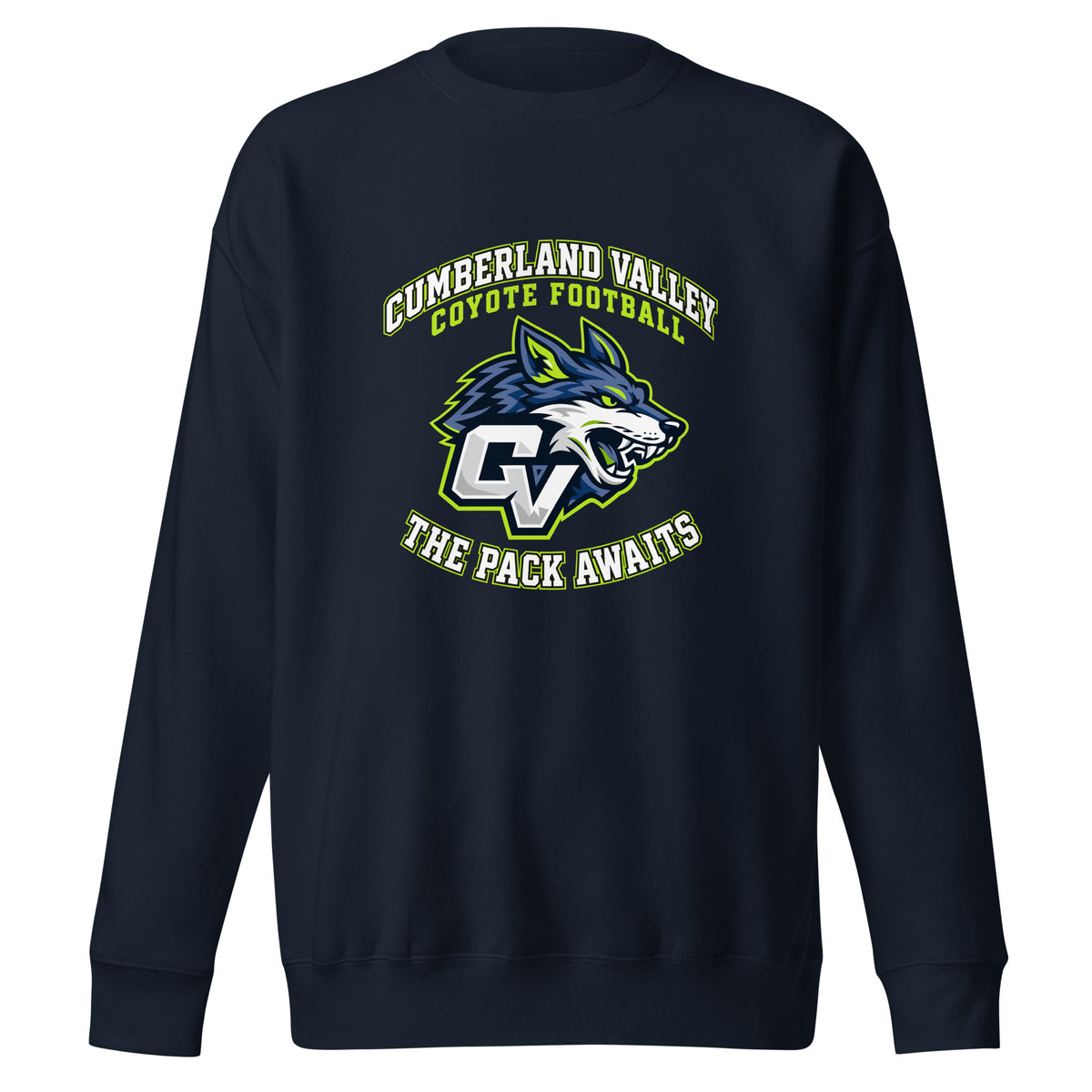 Performance | Crewneck | Cumberland Valley Coyotes Football | Emblem Logo