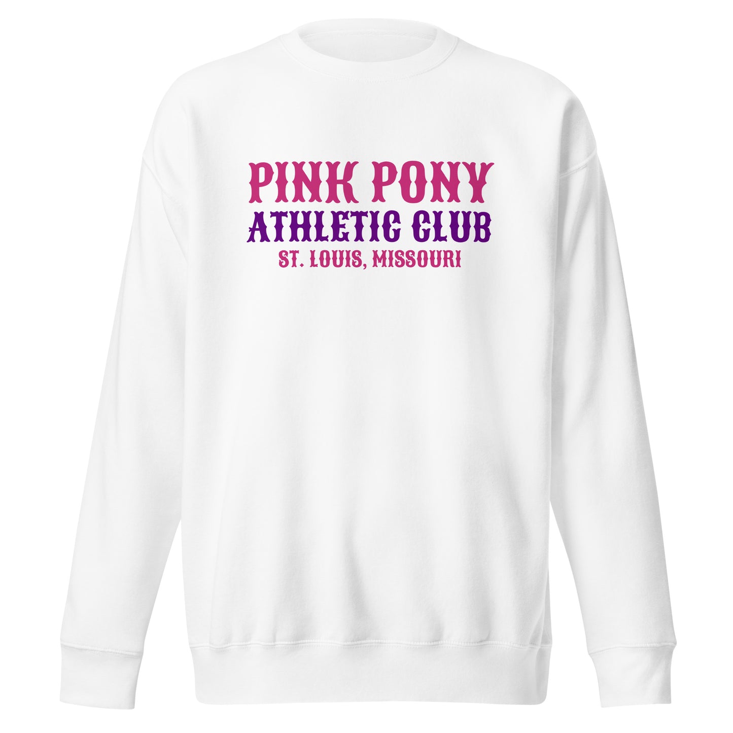 Performance | Crewneck | Pink Pony Athletic Club | Athletic Wordmark Logo