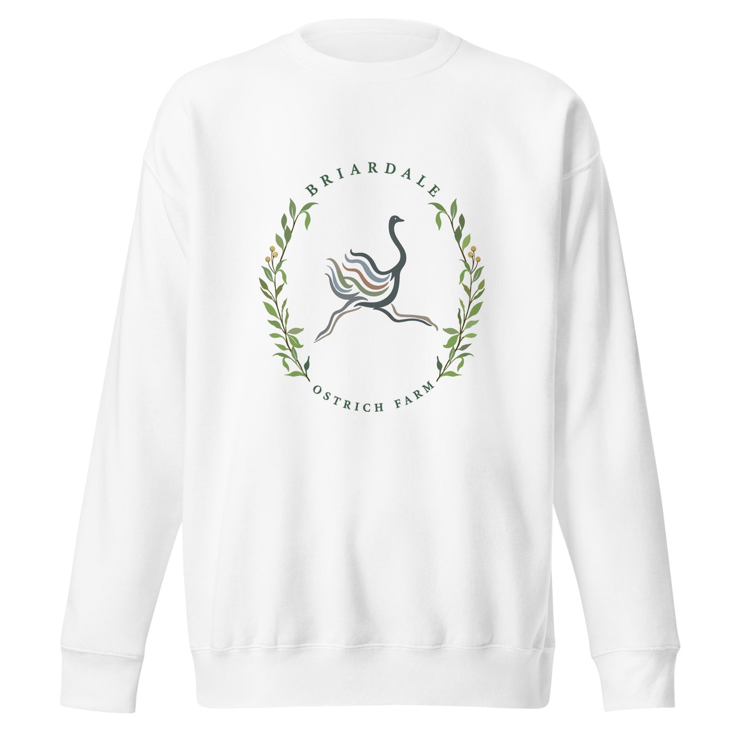Performance | Crewneck | Briardale Ostrich Farm | Crest Logo