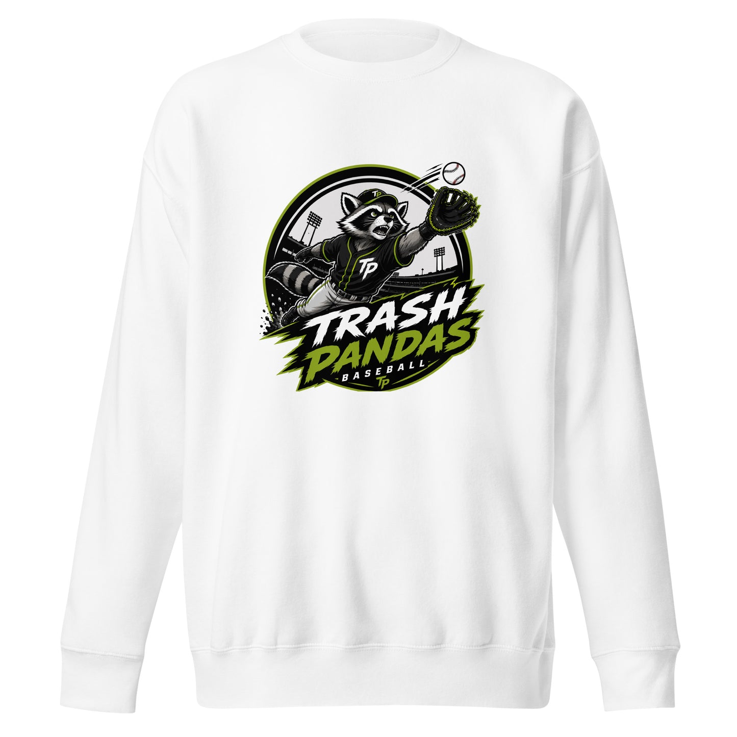 Performance | Crewneck | Trash Pandas Baseball Organization | Emblem Logo