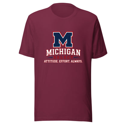 Performance | T-Shirt | Michigan Select Baseball | Crest Logo