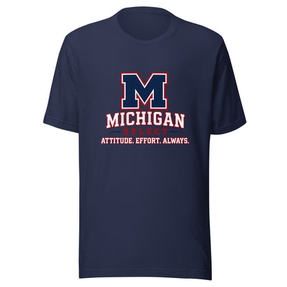 Performance | T-Shirt | Michigan Select Baseball | Crest Logo