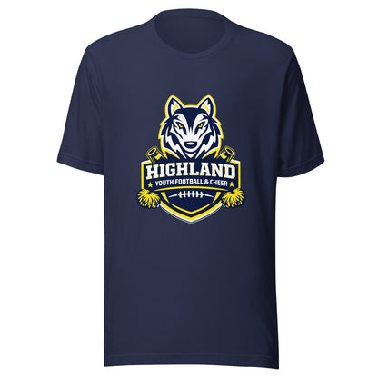 Performance | T-Shirt | Highland youth football and cheer | Emblem Logo