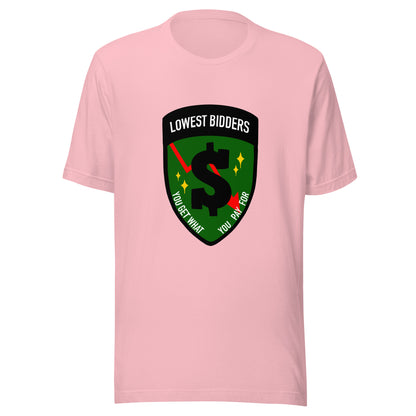 Performance | T-Shirt | The Lowest Bidders | Emblem Logo