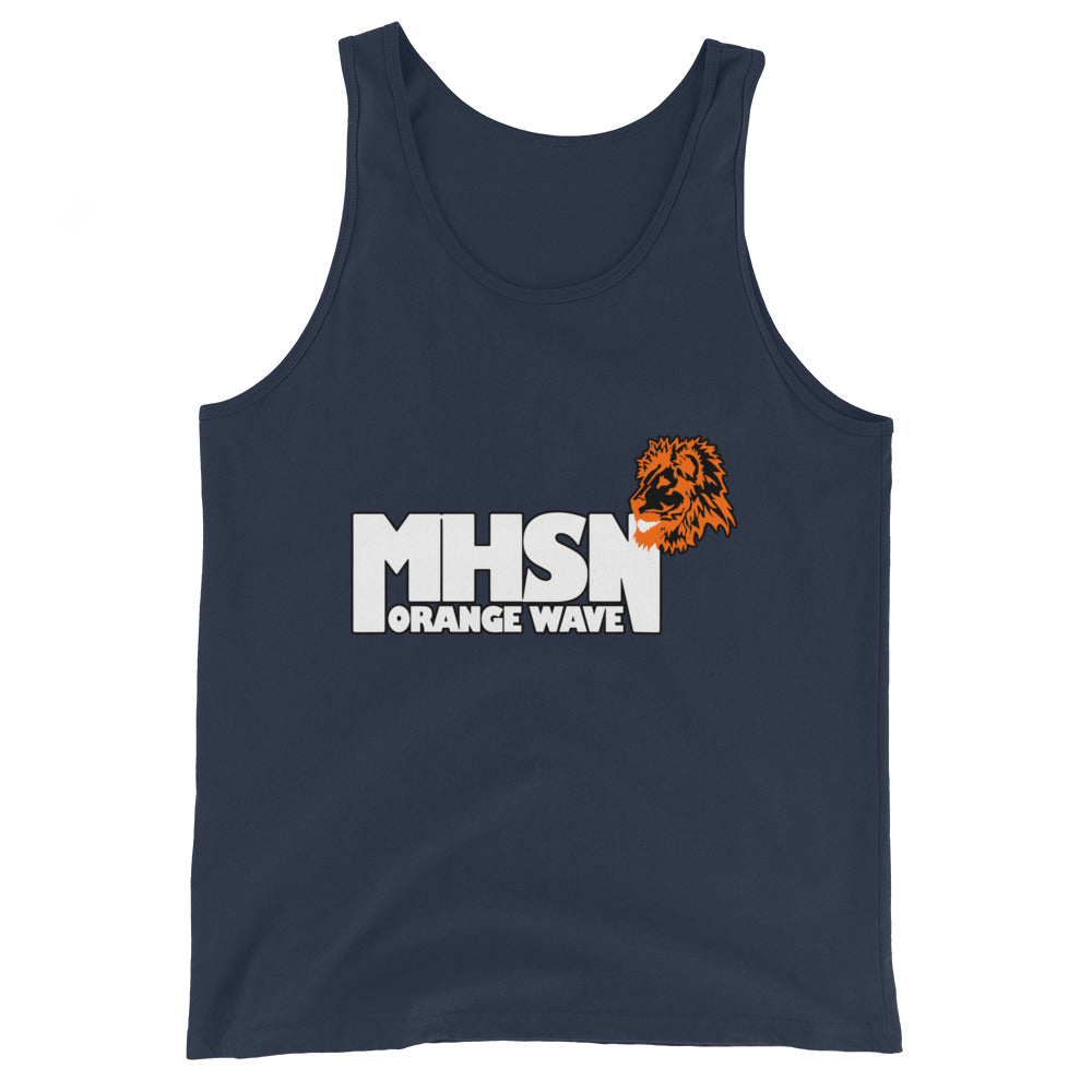 Performance | Tank Top | Orange Wave Marching Band | Crest Logo
