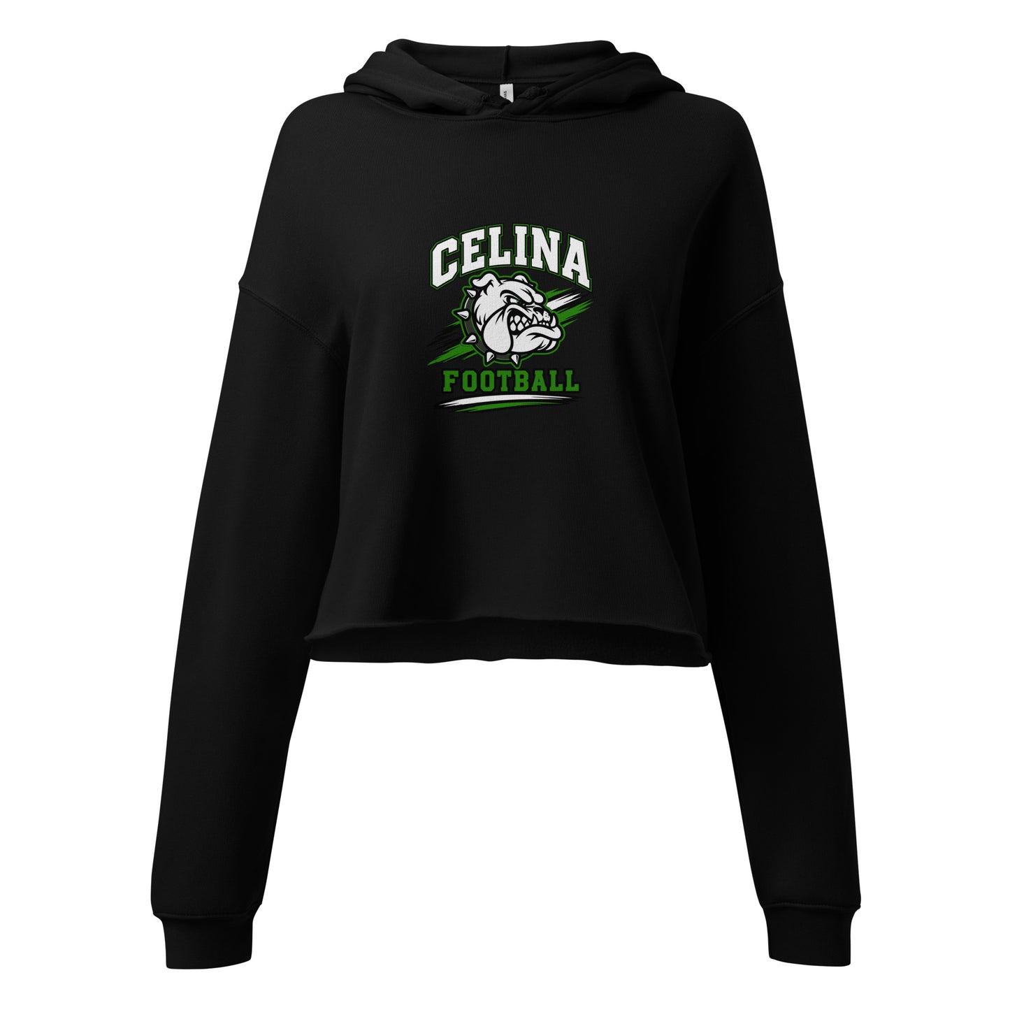 Performance | Cropped Hoodie | Celina Black Football | Emblem Logo