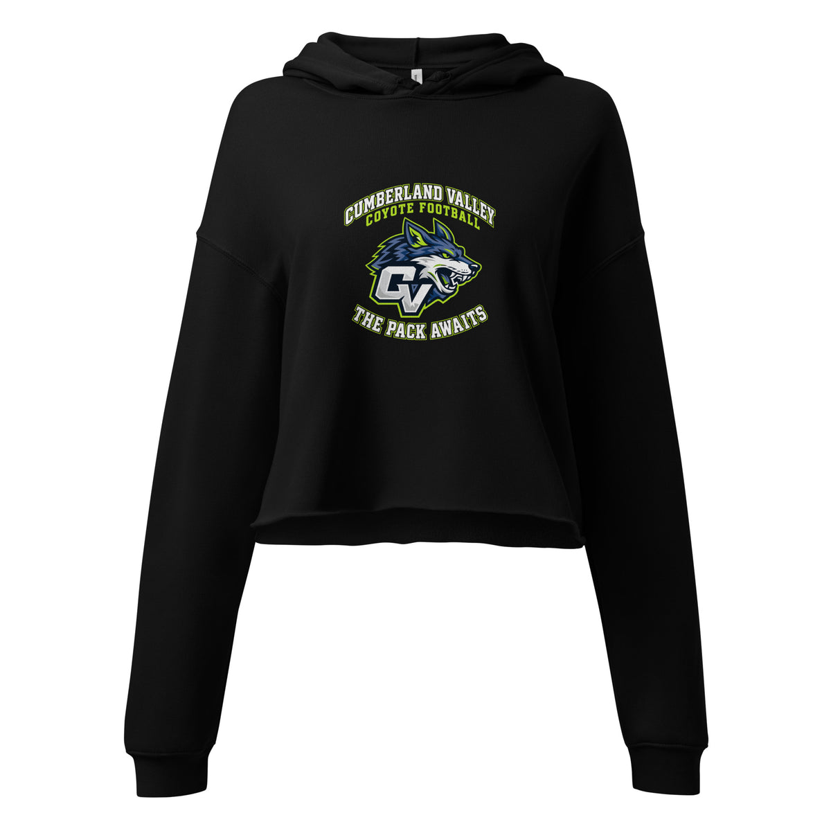 Performance | Cropped Hoodie | Cumberland Valley Coyotes Football | Emblem Logo