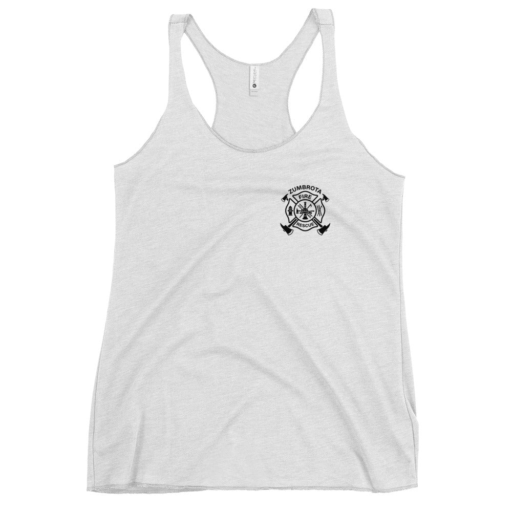 Performance | Thin Racerback Tank Top | Zumbrota Fire Department | Badge Logo