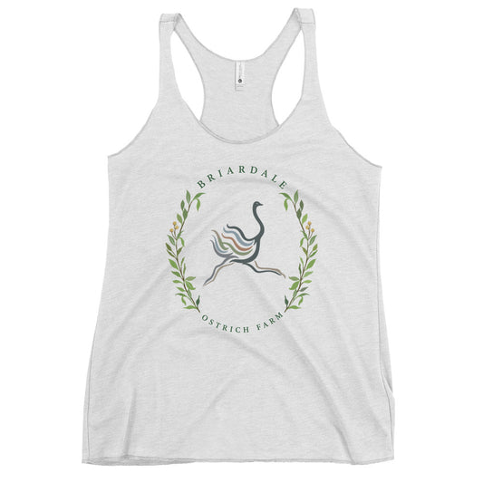 Performance | Thin Racerback Tank Top | Briardale Ostrich Farm | Crest Logo