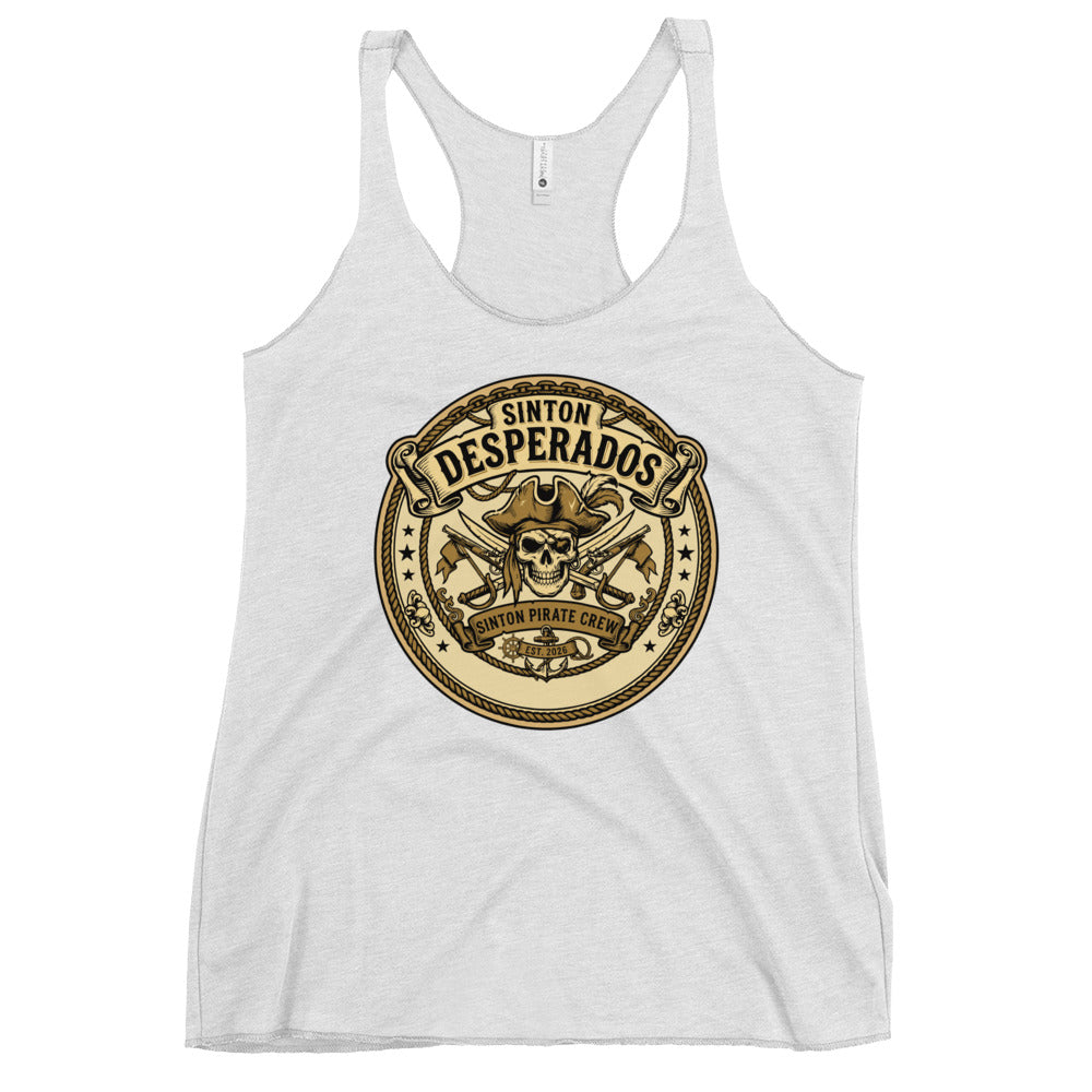 Performance | Thin Racerback Tank Top | Sinton Desperados Baseball | Badge Logo