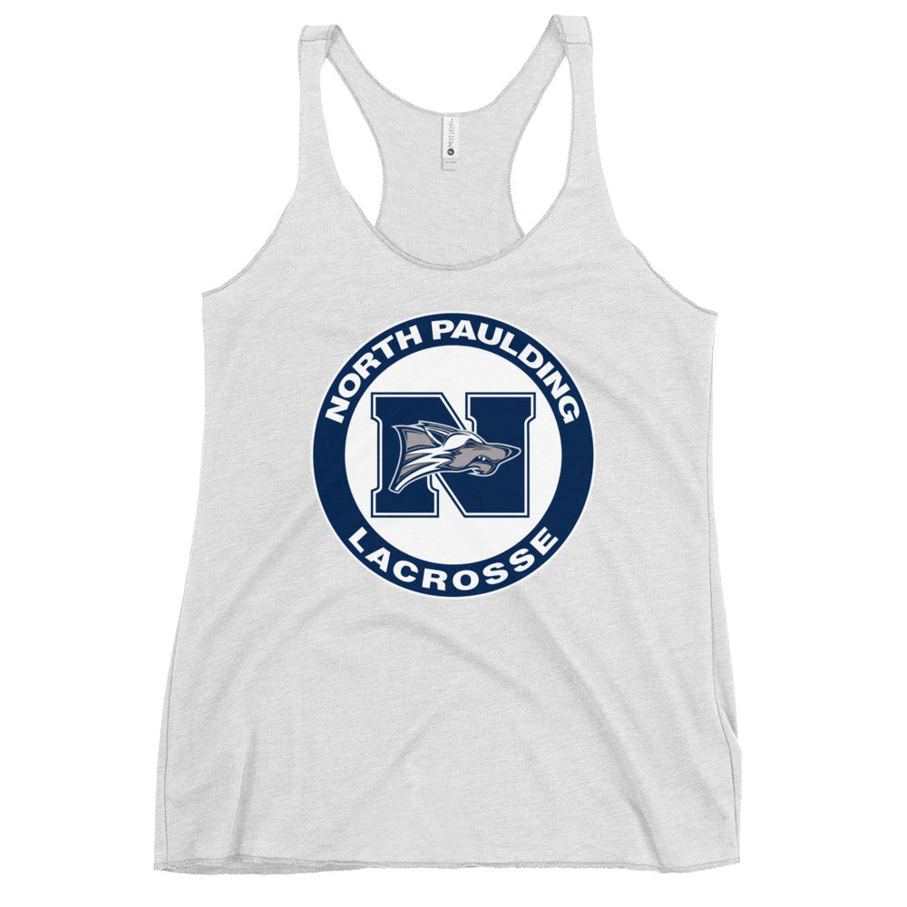 Performance | Thin Racerback Tank Top | North Paulding Lacrosse | Badge Logo