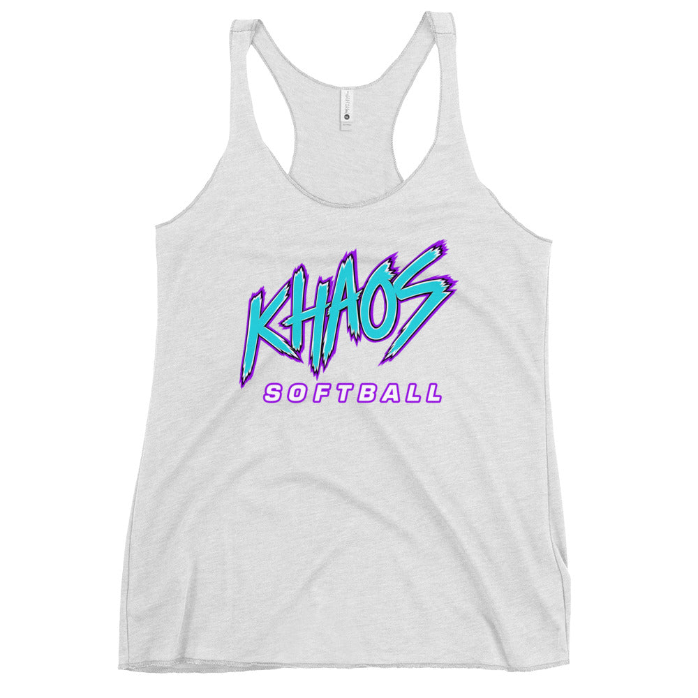 Performance | Thin Racerback Tank Top | Khaos Softball | Atlhetics Logo