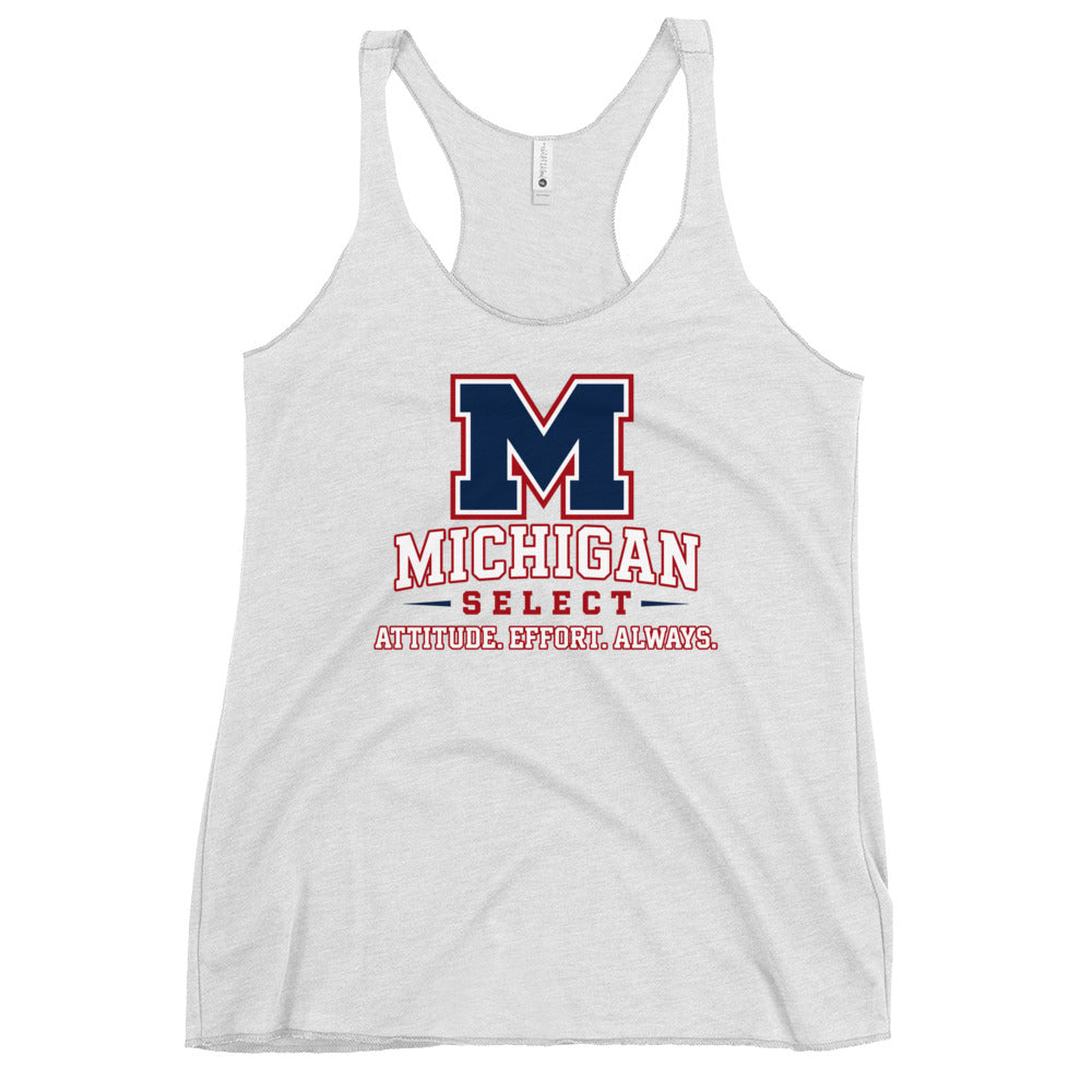 Performance | Thin Racerback Tank Top | Michigan Select Baseball | Crest Logo
