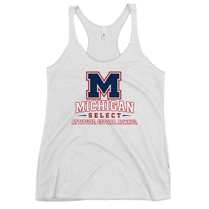 Performance | Thin Racerback Tank Top | Michigan Select Baseball | Crest Logo