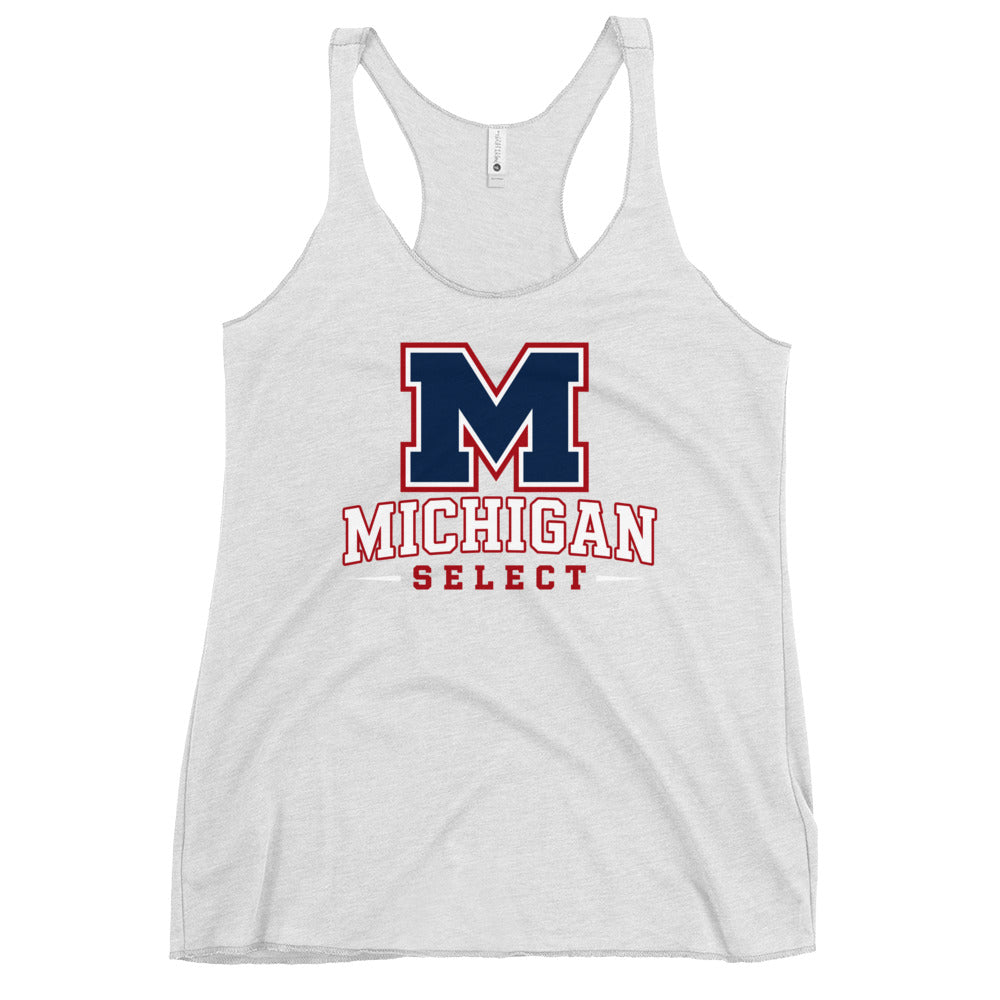 Performance | Thin Racerback Tank Top | Michigan Select Baseball | Emblem Logo