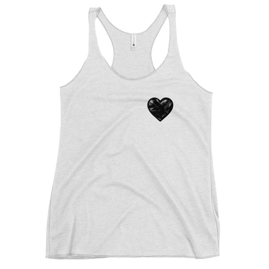 Performance | Thin Racerback Tank Top | Obsidian Heartbeat | Heart Crest Logo