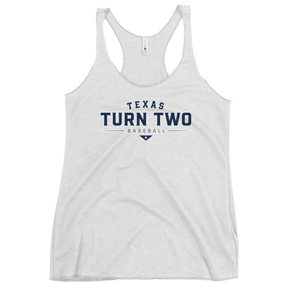 Performance | Thin Racerback Tank Top | Texas Turn Two Baseball | Modern Script Logo