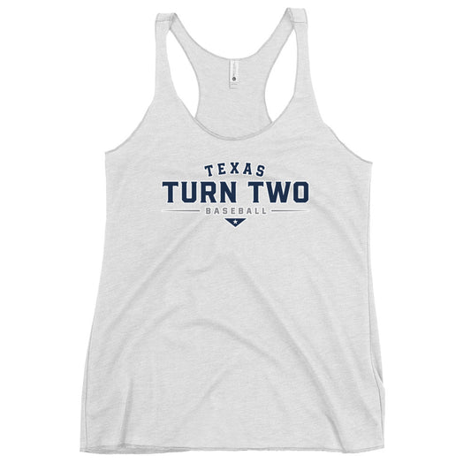 Performance | Thin Racerback Tank Top | Texas Turn Two Baseball | Modern Script Logo