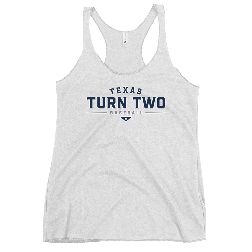 Performance | Thin Racerback Tank Top | Texas Turn Two Baseball | Modern Script Logo