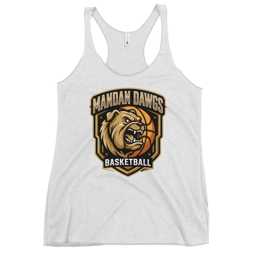 Performance | Thin Racerback Tank Top | Mandan Dawgs Basketball | Shield Logo