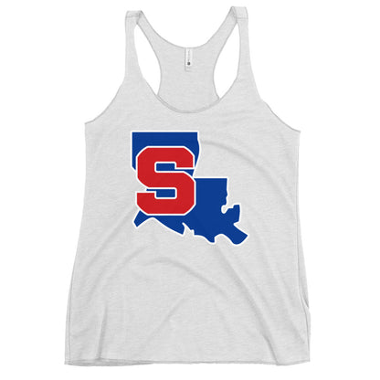 Performance | Thin Racerback Tank Top | Louisiana Slam Baseball | Crest Logo