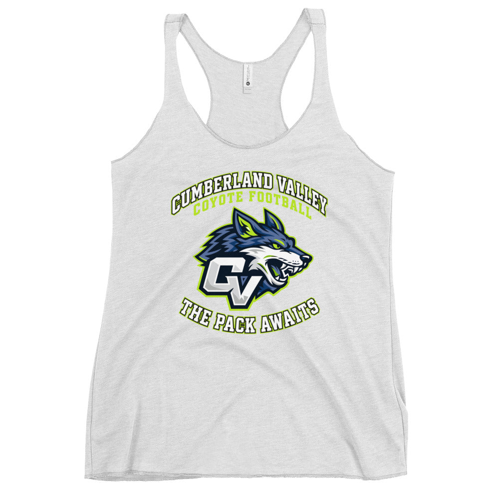 Performance | Thin Racerback Tank Top | Cumberland Valley Coyotes Football | Emblem Logo