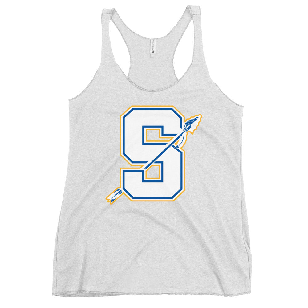 Performance | Thin Racerback Tank Top | Senatobia Warriors Baseball | Crest Logo